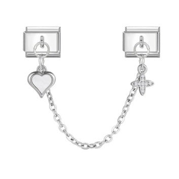 Wholesale 2PCS 9mm Italian Charm Starter Bracelets DIY Flower Bow Pendant Stainless Steel Composable Bracelet