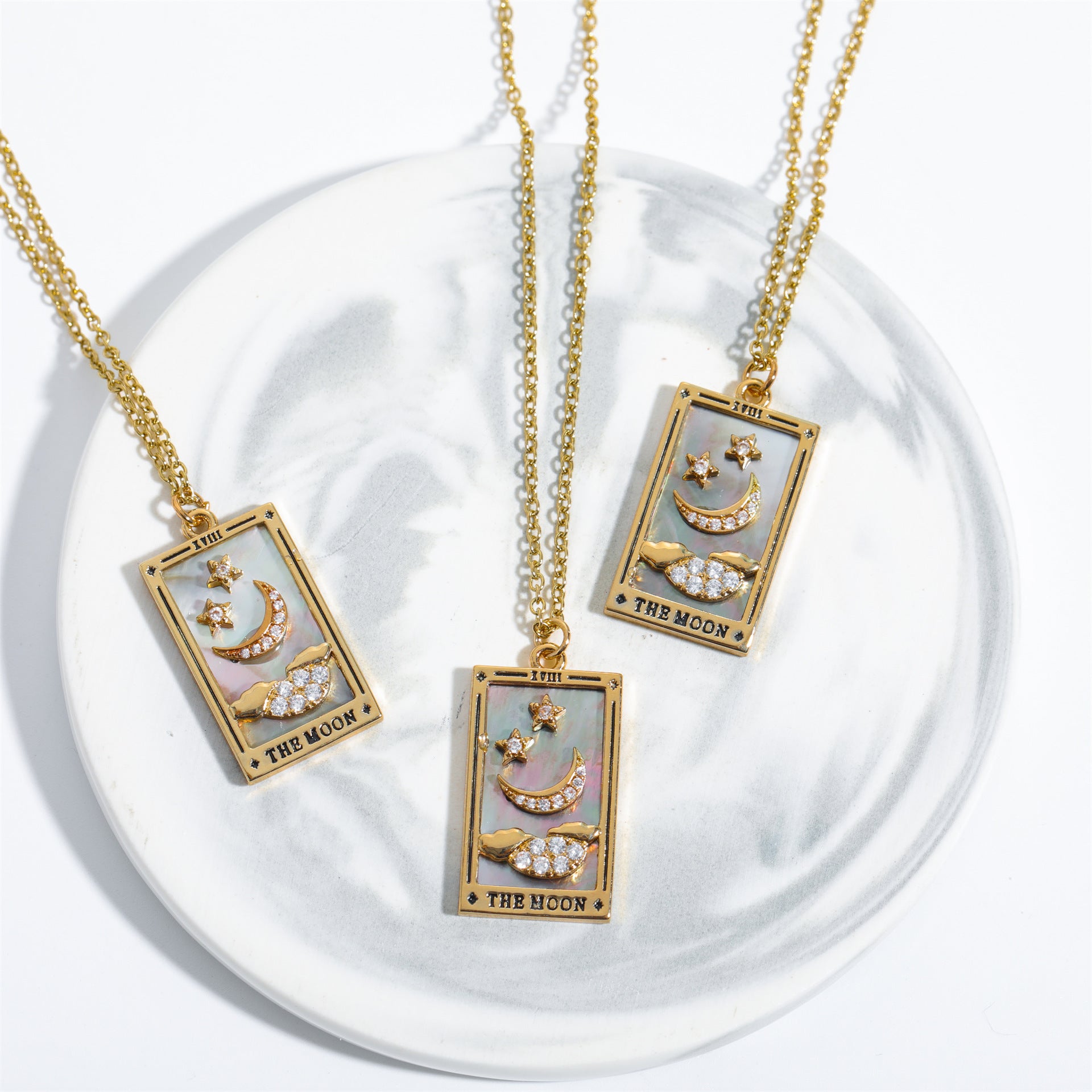 Wholesale Vintage Plated Tarot Cards Necklace
