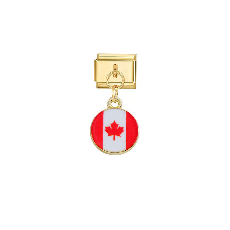 Wholesale Gold Italian Flag Module Pendant DIY Detachable Charm Fashion Accessory