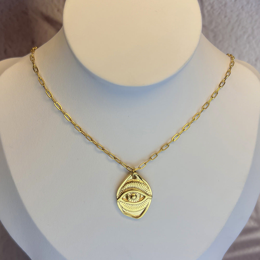 Wholesale Vintage Eye of Horus Pendant Stainless Steel Necklaces ACC-NE-Youbi004