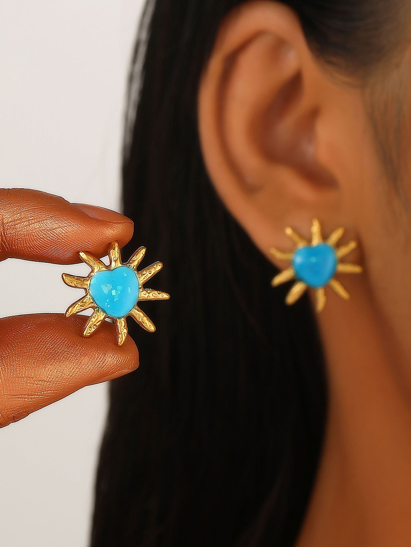 Wholesale starfish blue sea turtle earrings