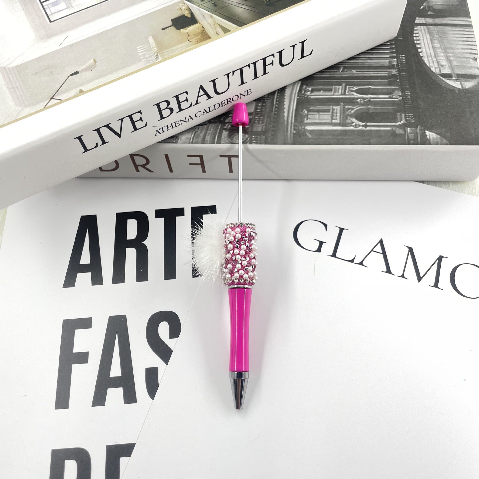 Wholesale Crushed Diamond Pom-Pom Beadable Pens