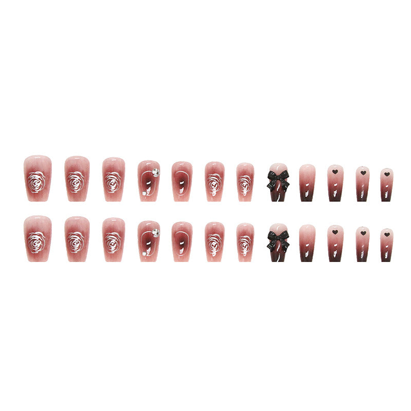 Wholesale 24 Pieces/box Golden Rose Nails Kits Nail Stickers