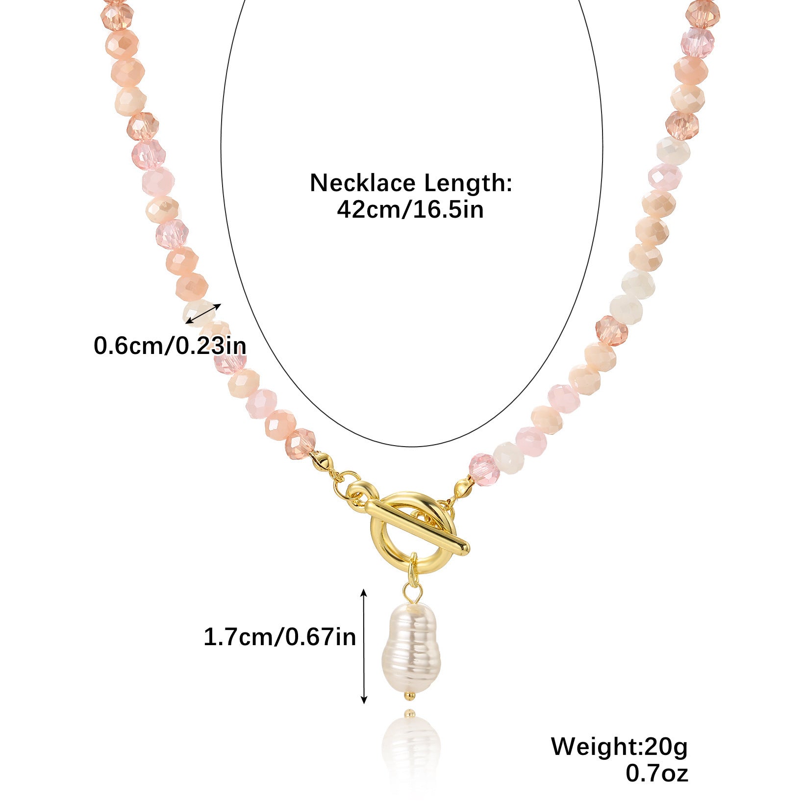 Wholesale  Non-Fading Simple Rice Bead Beaded Necklace Women' s Light Luxury Niche Design Color Crystal Necklace