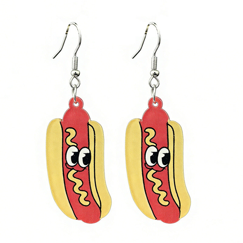 Wholesale Baseball Popcorn Stadium Mood Acrylic Earrings