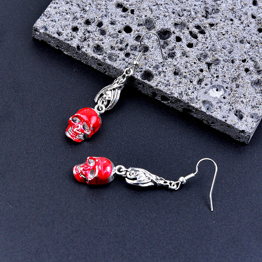 Wholesale Retro Gothic Heart Cross Pendant Earrings  Party Chic Jewelry Accessory