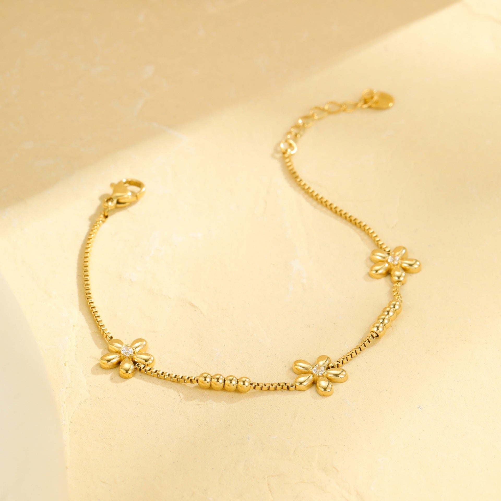 Wholesale  flower diamond fashion luxury stainless steel bracelet