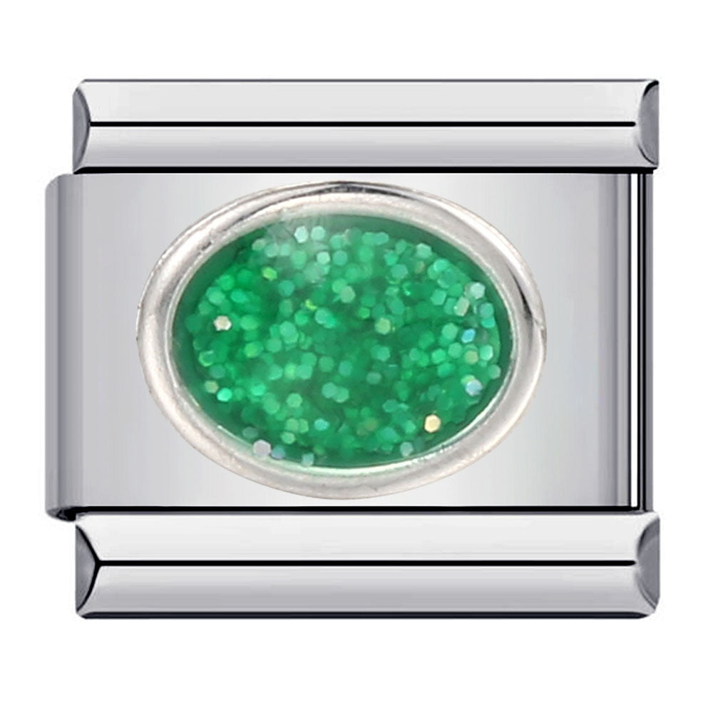 Wholesale Italian modular Stainless steel oval stamping colorful oil drip DIY  bracelet