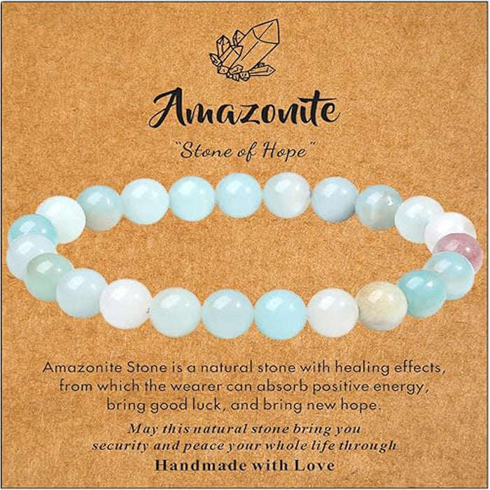 Wholesale Natural Stone Bracelet Handmade Beaded Pink Zebra Amethyst Elastic Cord Bracelet ACC-BT-Yunh004