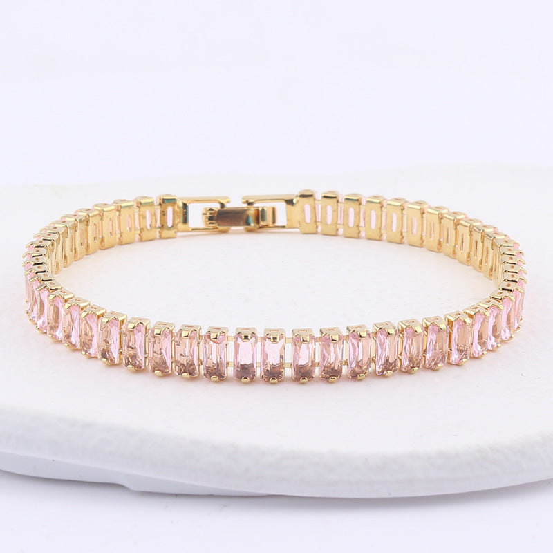 Wholesale Bracelet Colorful Solid Color Zircon Full Diamond Rainbow Bracelet Zircon Bracelets ACC-BT-Ruib003
