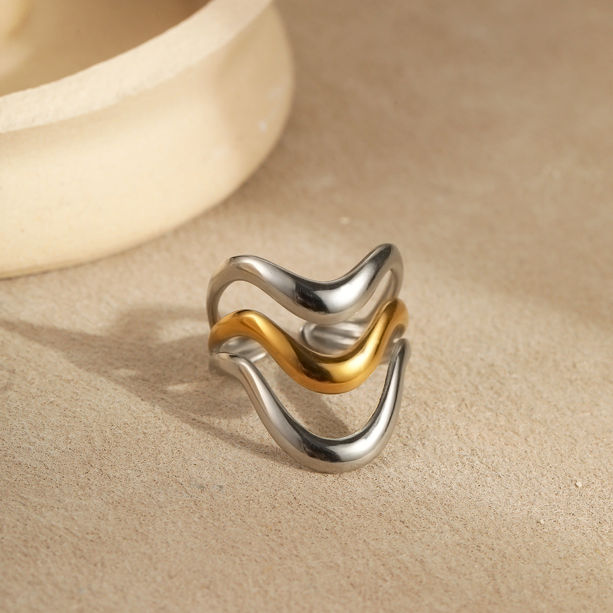 Wholesale  stainless steel ring opening adjustable exaggerated titanium steel ring