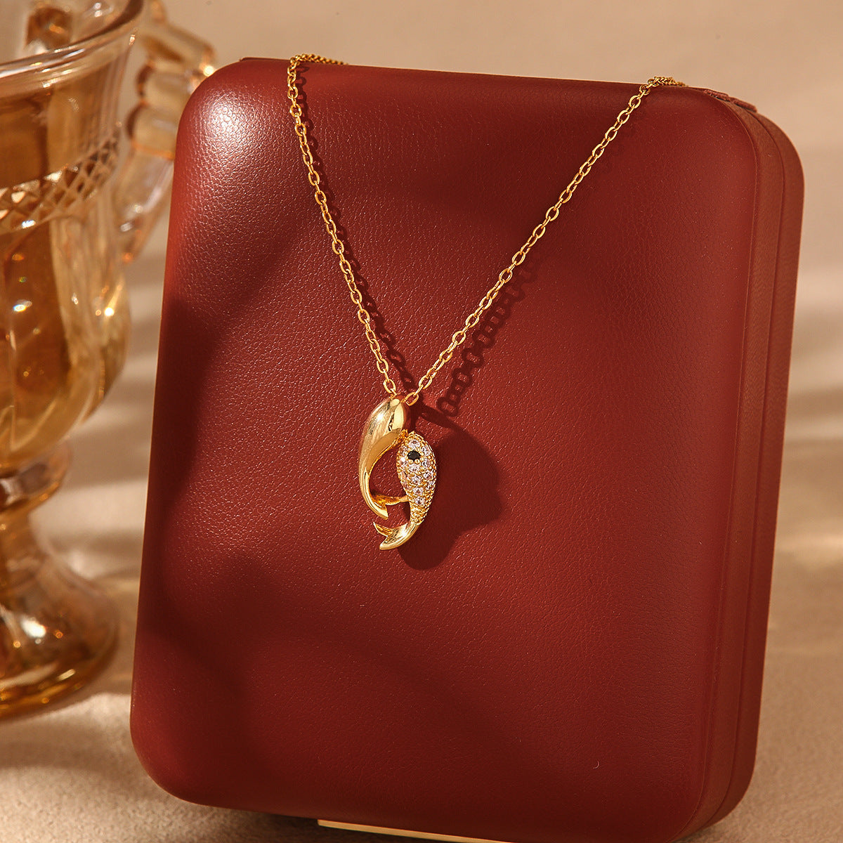 Wholesale  Summer Shell Mermaid Tears Titanium Steel Necklace