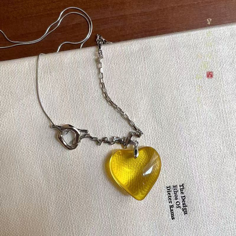 Wholesale Korean Style Heart Polka Dot Pendant Necklace Gift Jewelry Accessory