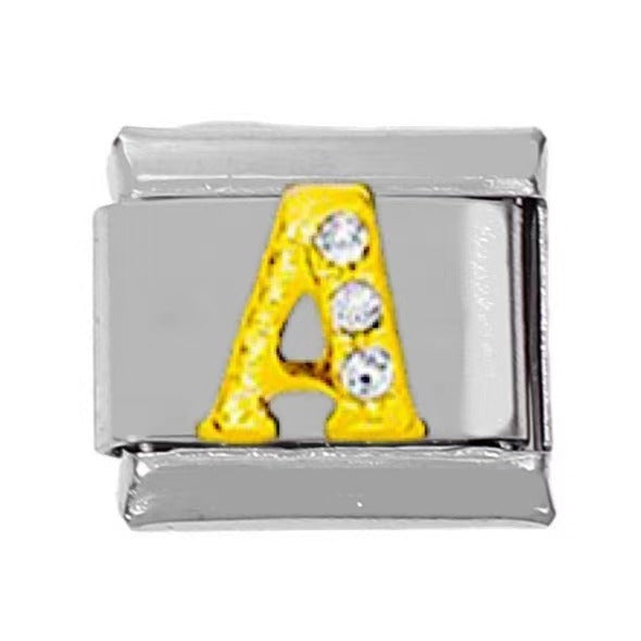 Wholesale 5pcs Italian Charm Bracelet Charm Module Stainless Steel Letter Bracelet 9mm DIY Pattern Free Stitching Detachable Composable Bracelet ACC-BT-DaLiang022