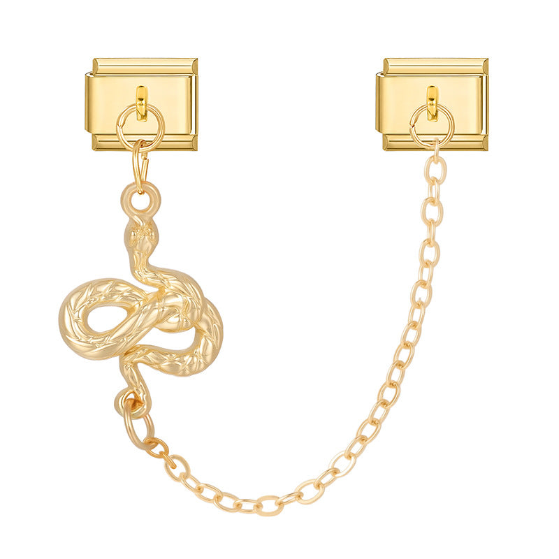 Wholesale Italian Charm Bracelet 9mm DIY Splicing Double Pendant  Stainless Steel Composable Bracelet