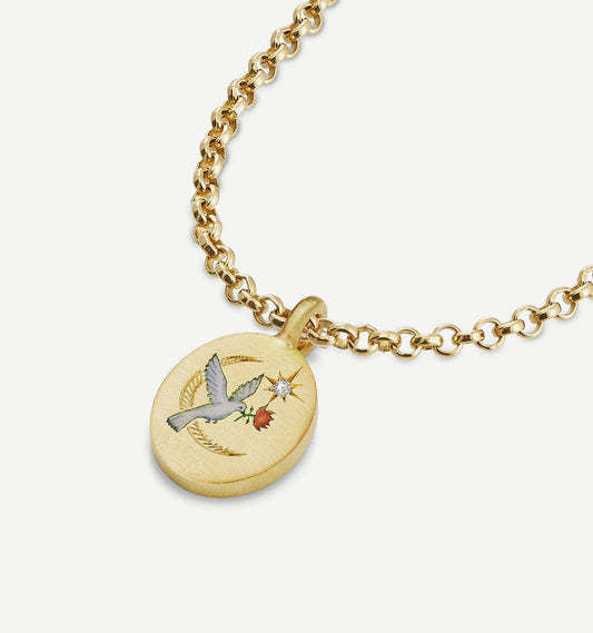 Wholesale Stainless Steel Hand-Painted Floral Heart  long Necklace