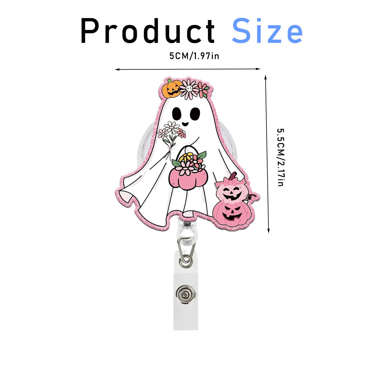 Wholesale Acrylic Ghost Retractable Badge Reel  Gift DIY Accessory