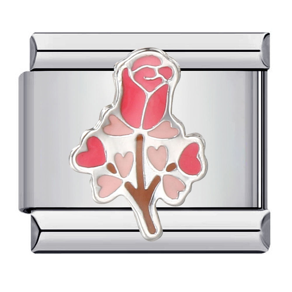 Wholesale Italian Charm Bracelet  flower pattern strap Stainless Steel Composable Bracelet