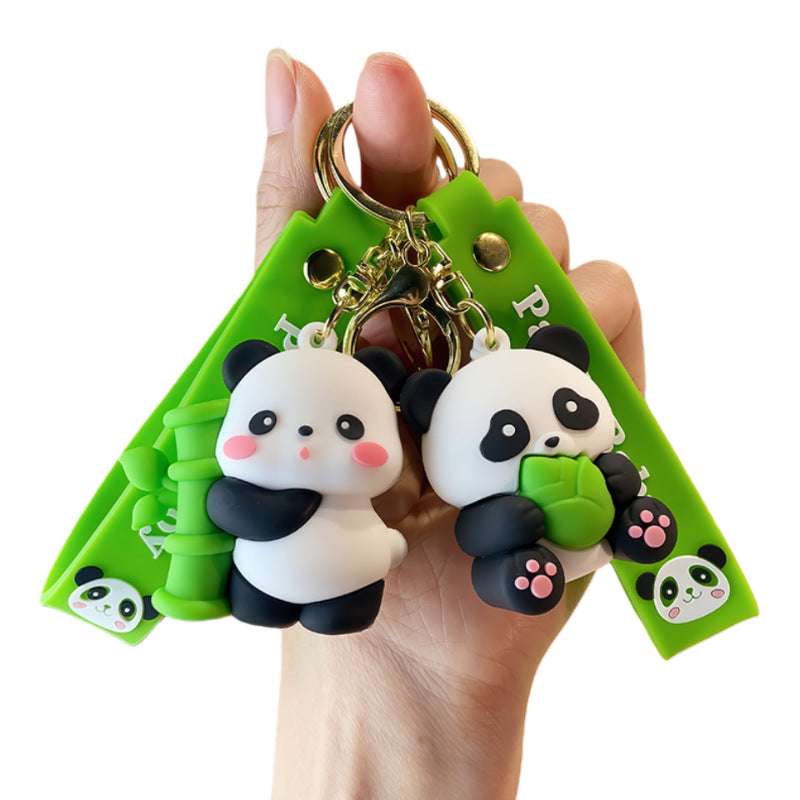 Wholesale Cute Panda Cartoon Keychain Chengdu Souvenir Gift Boutique Car Key Accessory