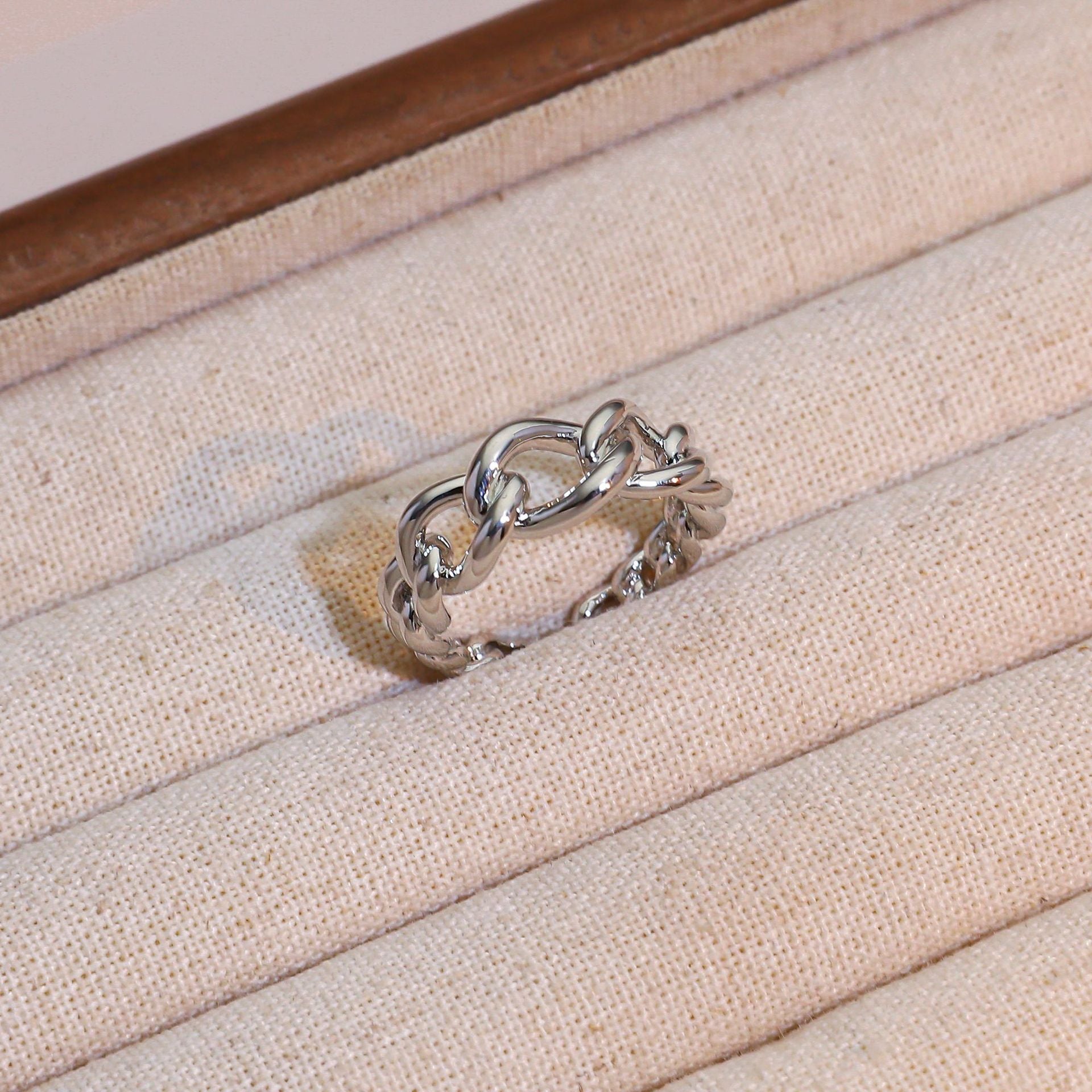 Wholesale Hollow heart knotted double-headed snake snowflake plum blossom opening adjustable ring five-piece set