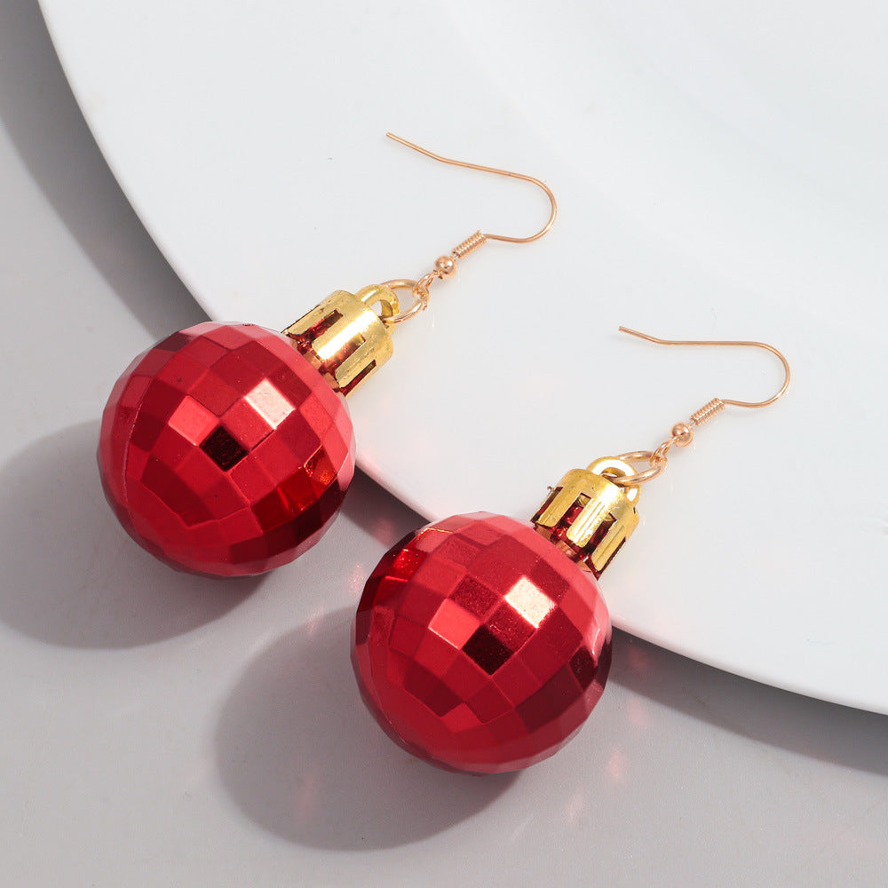 Wholesale multi-faceted reflective lantern ball earrings