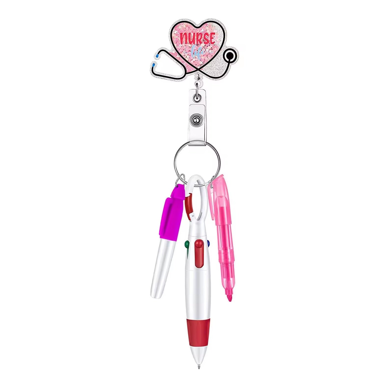 Wholesale Nurse Pen Set Retractable Badge Scroll Keychain Badge Reels ACC-KC-ChiHai001