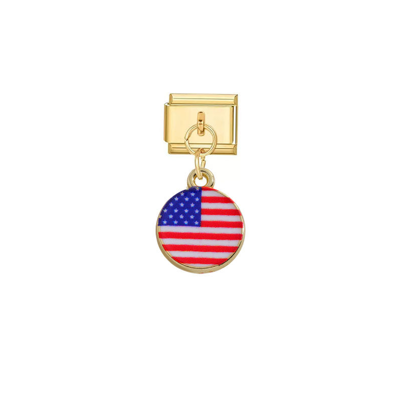 Wholesale Gold Italian Flag Module Pendant DIY Detachable Charm Fashion Accessory