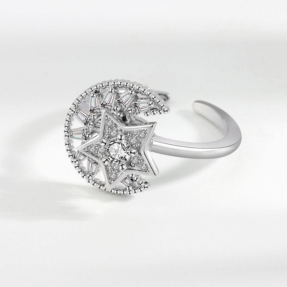 Wholesale Spinning Adjustable Ring,  Silver Plated Copper,  Women' s Fashion Jewelry for Everyday Wear