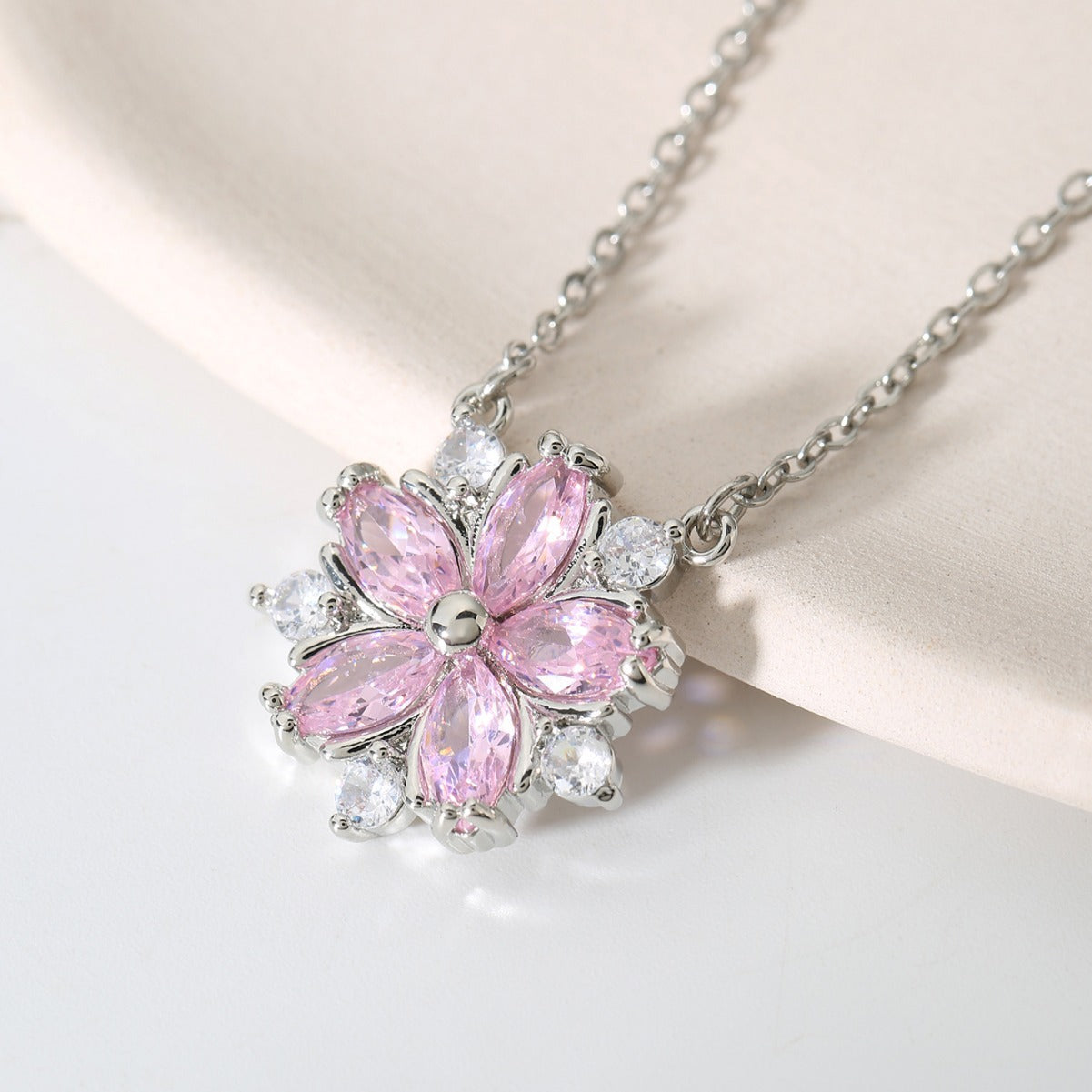 Wholesale  Cherry Blossom Pendant Clavicle Chain Necklaces