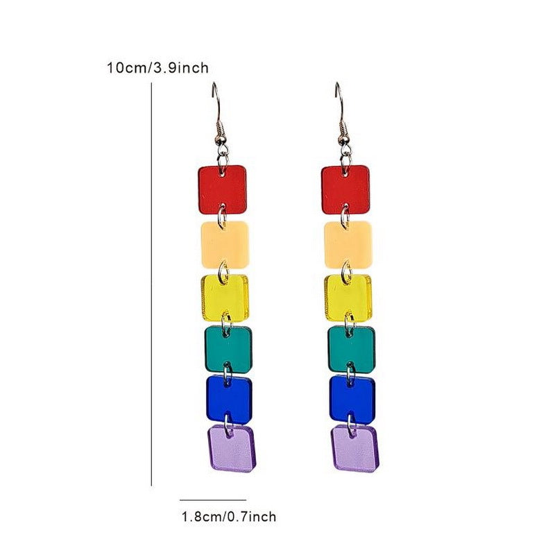 Wholesale Acrylic Six Color Transparent Love Earrings ACC-ES-XueP044