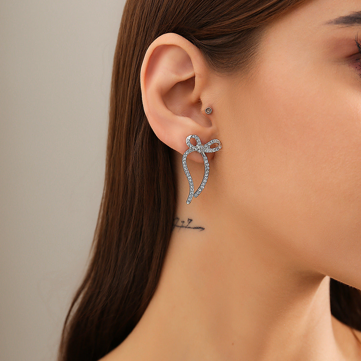 Wholesale Bow Earring Metal Ribbon Earrings ACC-ES-XueRou006