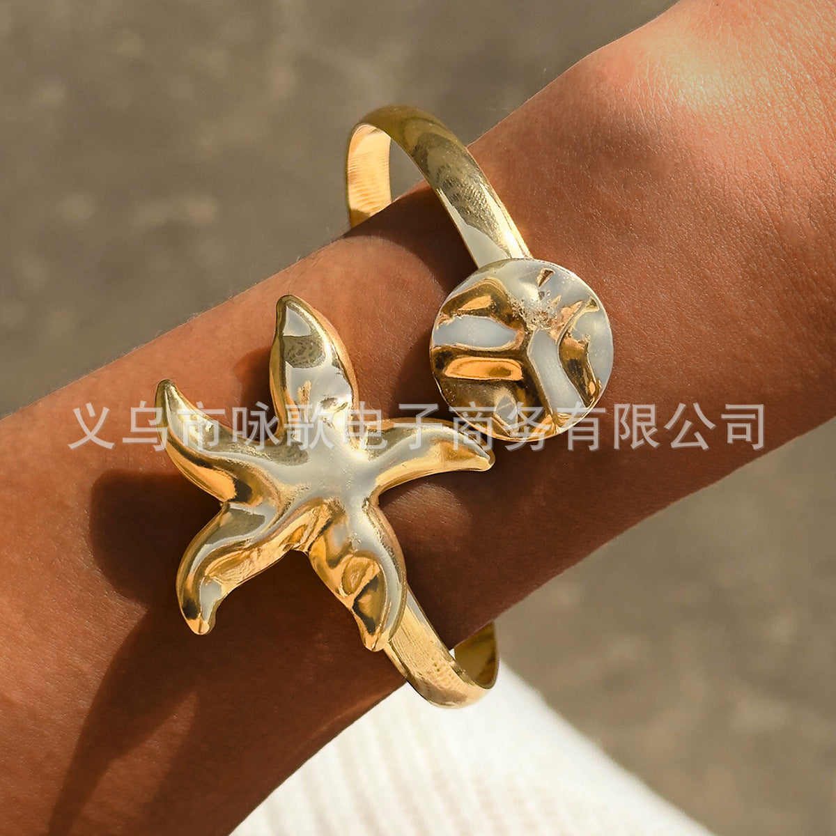 Wholesale  geometric irregular CCB gold and silver bracelet