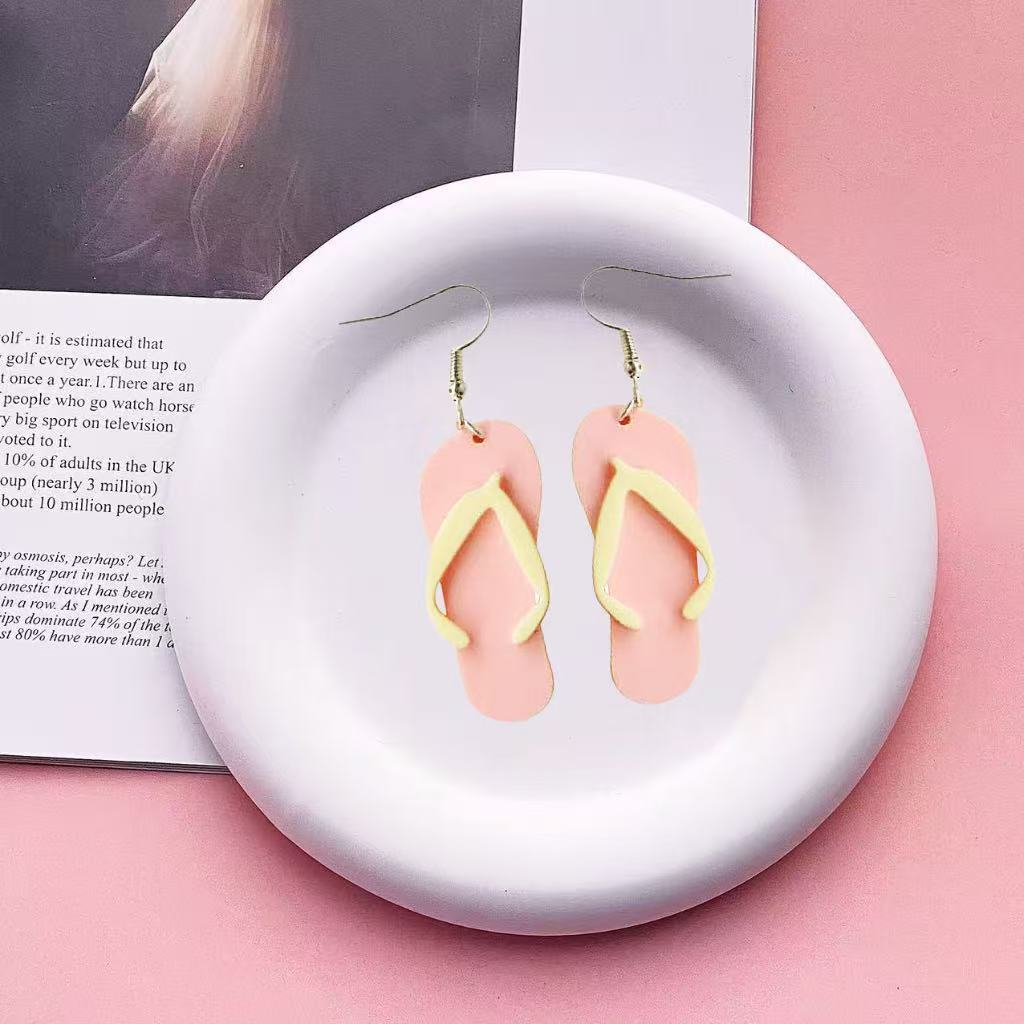 Wholesale Mediterranean Beach Slippers Acrylic Earrings