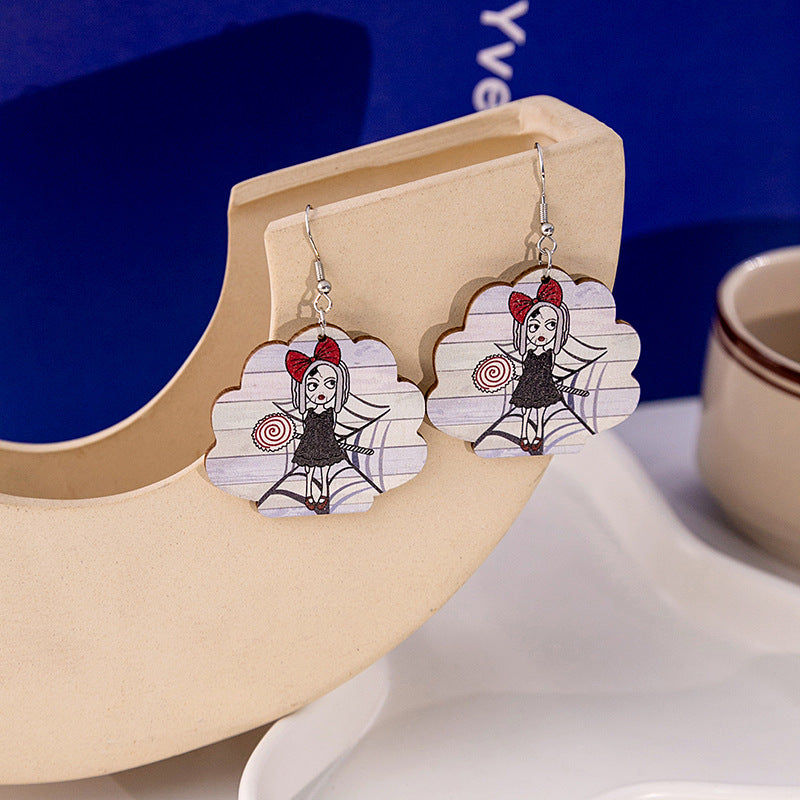 Wholesale   Wooden Pumpkin Earrings