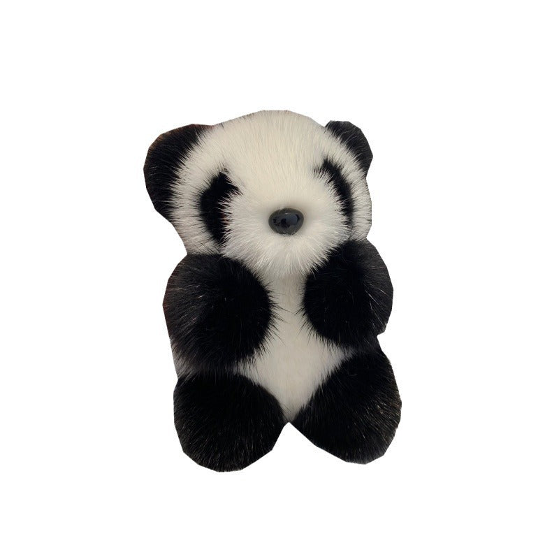 Wholesale cute red panda mink plush keychain