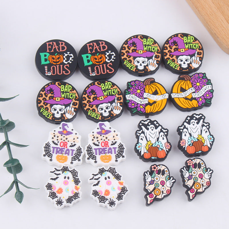 Wholesale 5pcs Cartoon Silicone Halloween Focal Beads ACC-BDS-GuangTian033