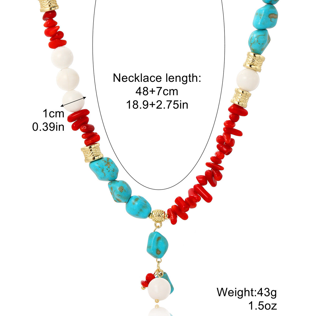Wholesale Vintage Turquoise Necklace Bohemian Ethnic Necklace ACC-NE-ManYi021