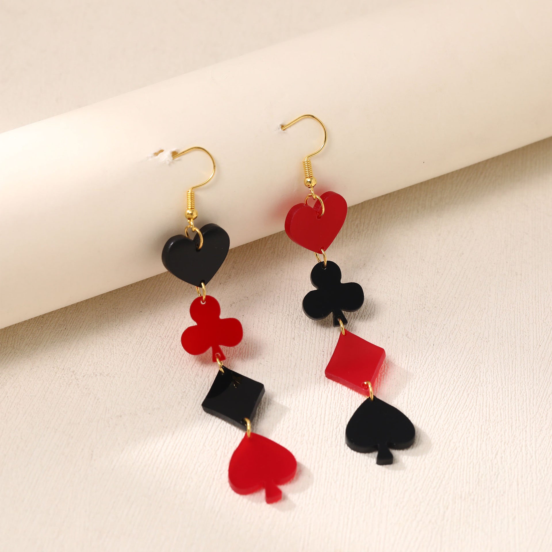 Wholesale Acrylic Earrings  Retro Spades Love Earrings