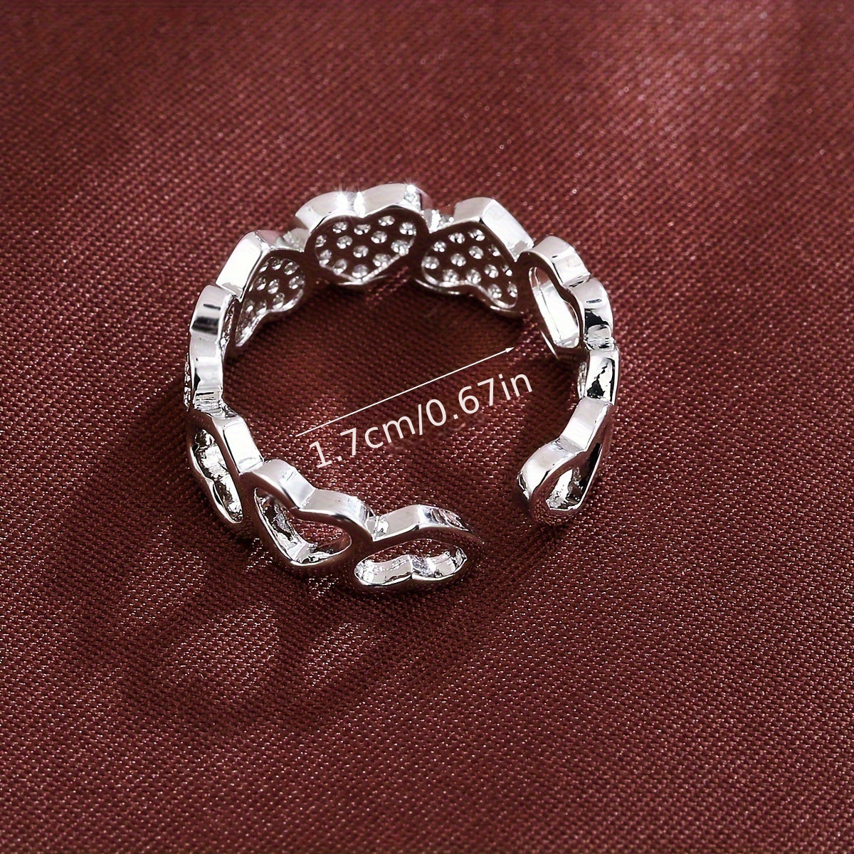 Wholesale Vintage Heart Ring with Zircon,  Adjustable Open Ring,  Fashion Jewelry Accessory for Women,  Gift Idea