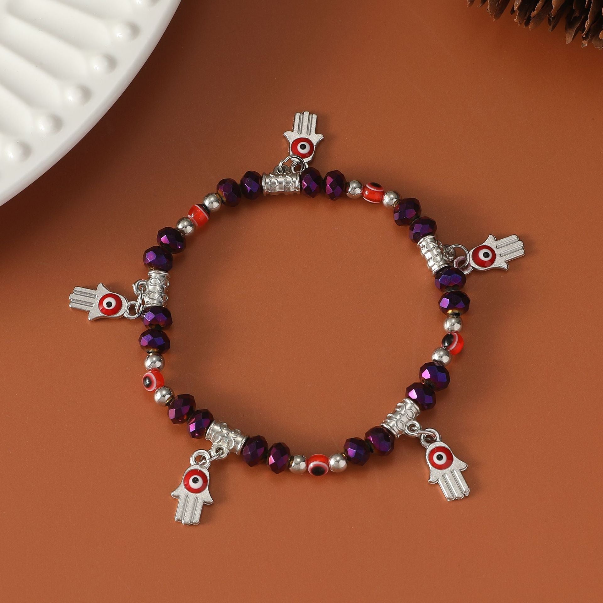 Wholesale Evil Magic Eye Palm Beads Blue Eyes Bracelet Resin Bracelet ACC-BT-MY010