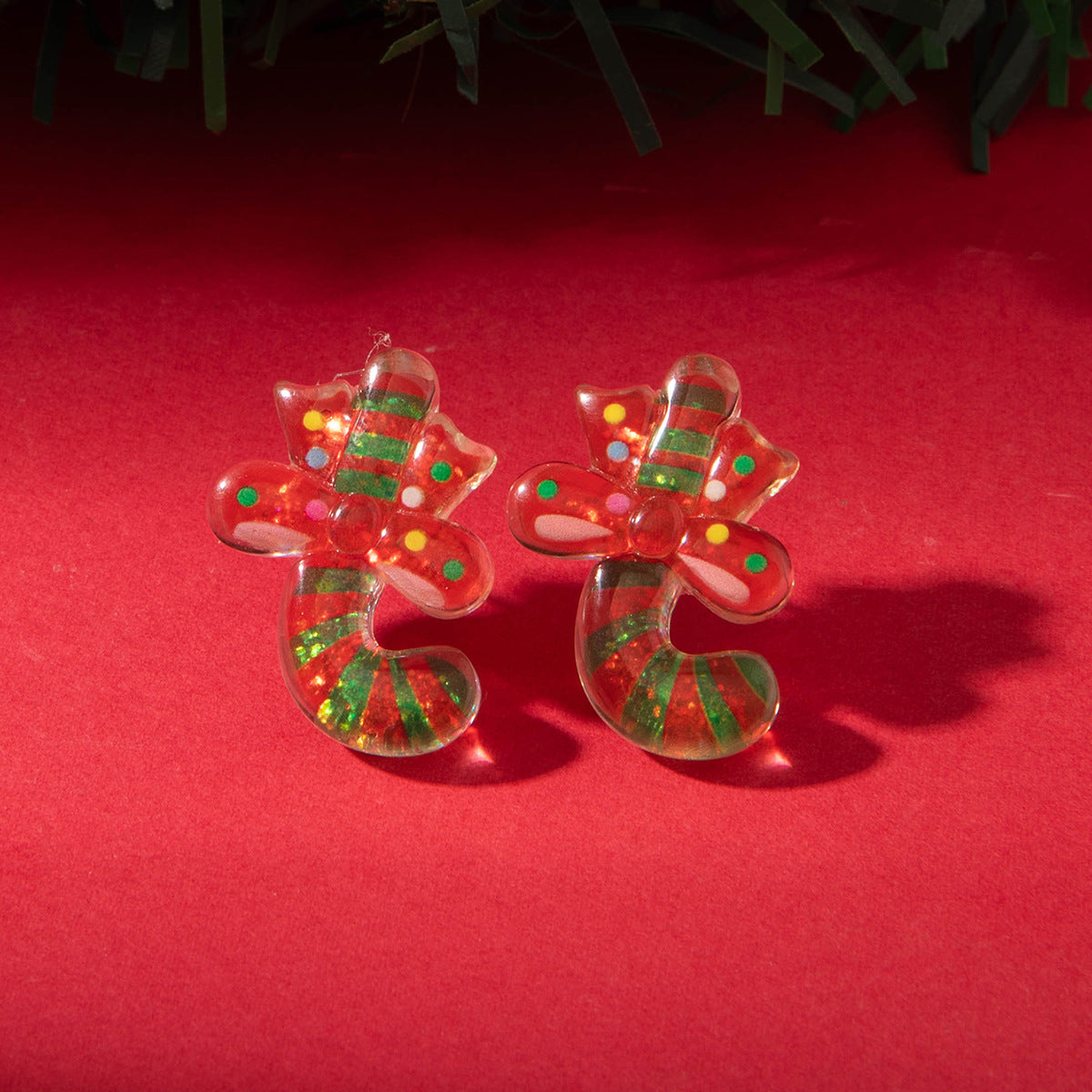 Wholesale Resin Christmas Tree Snowman Old Man Earrings