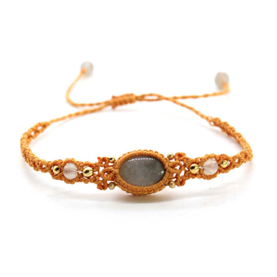 Wholesale Stylish Amethyst Oval Braided Stretch Bracelet For Women Adjustable Everyday Jewelry Accessory Ideal For Boutique Resale