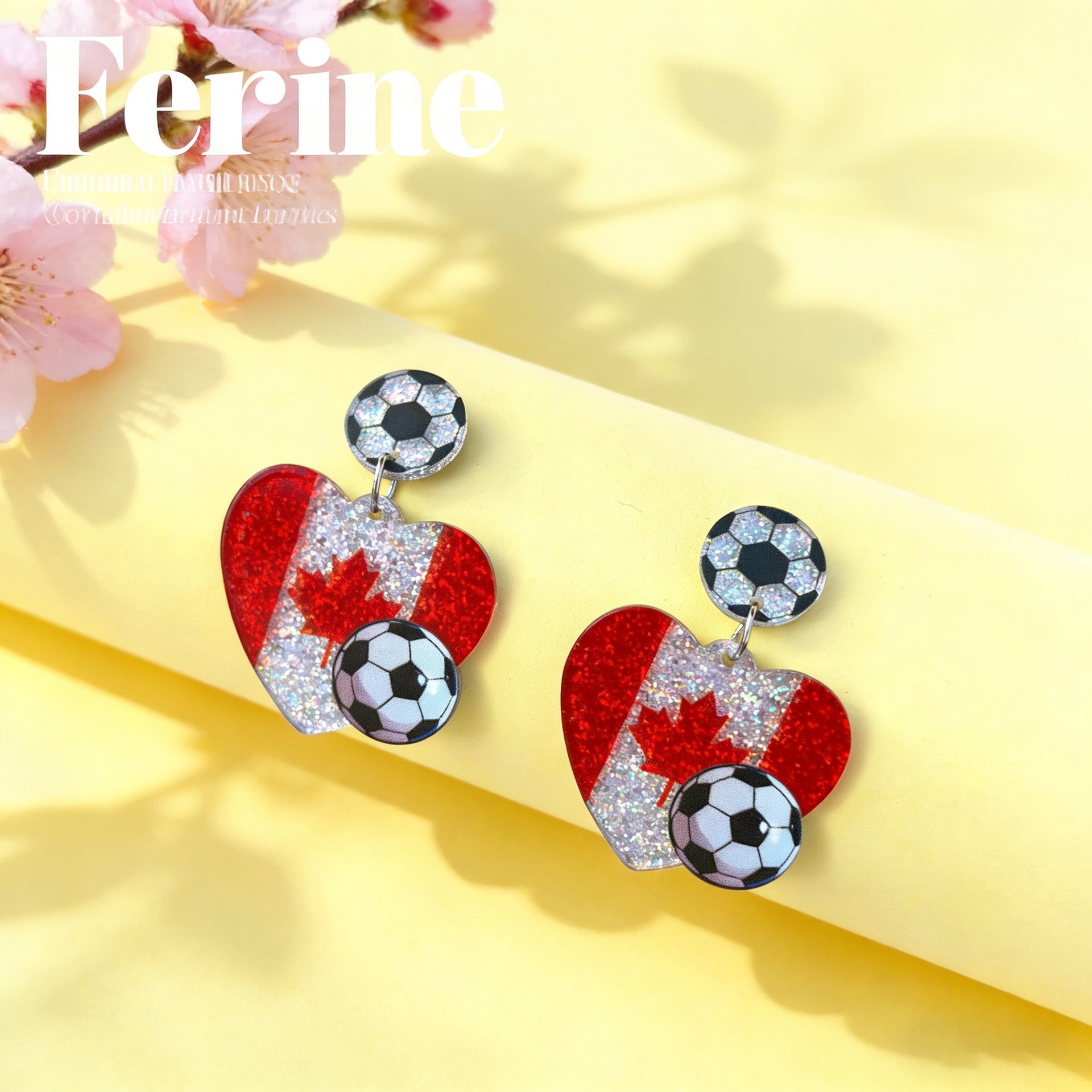 Wholesale US Canada Mexico World Cup Asian Football Champion Earrings