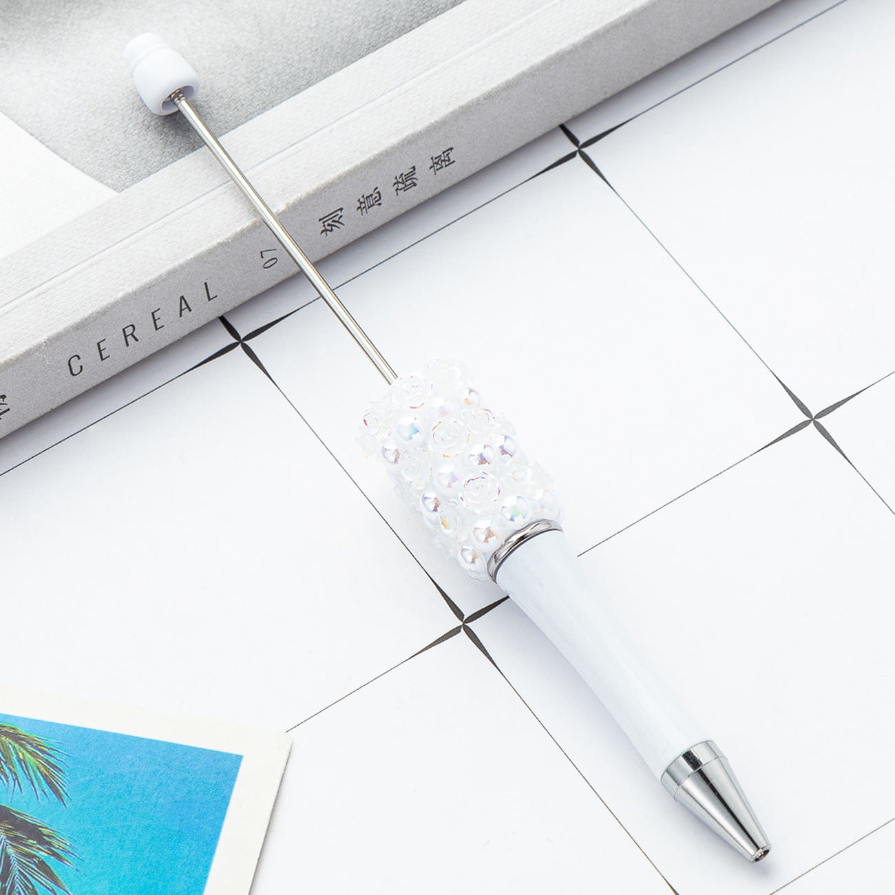 Wholesale rose beaded pen  ballpoint pen beadable pens