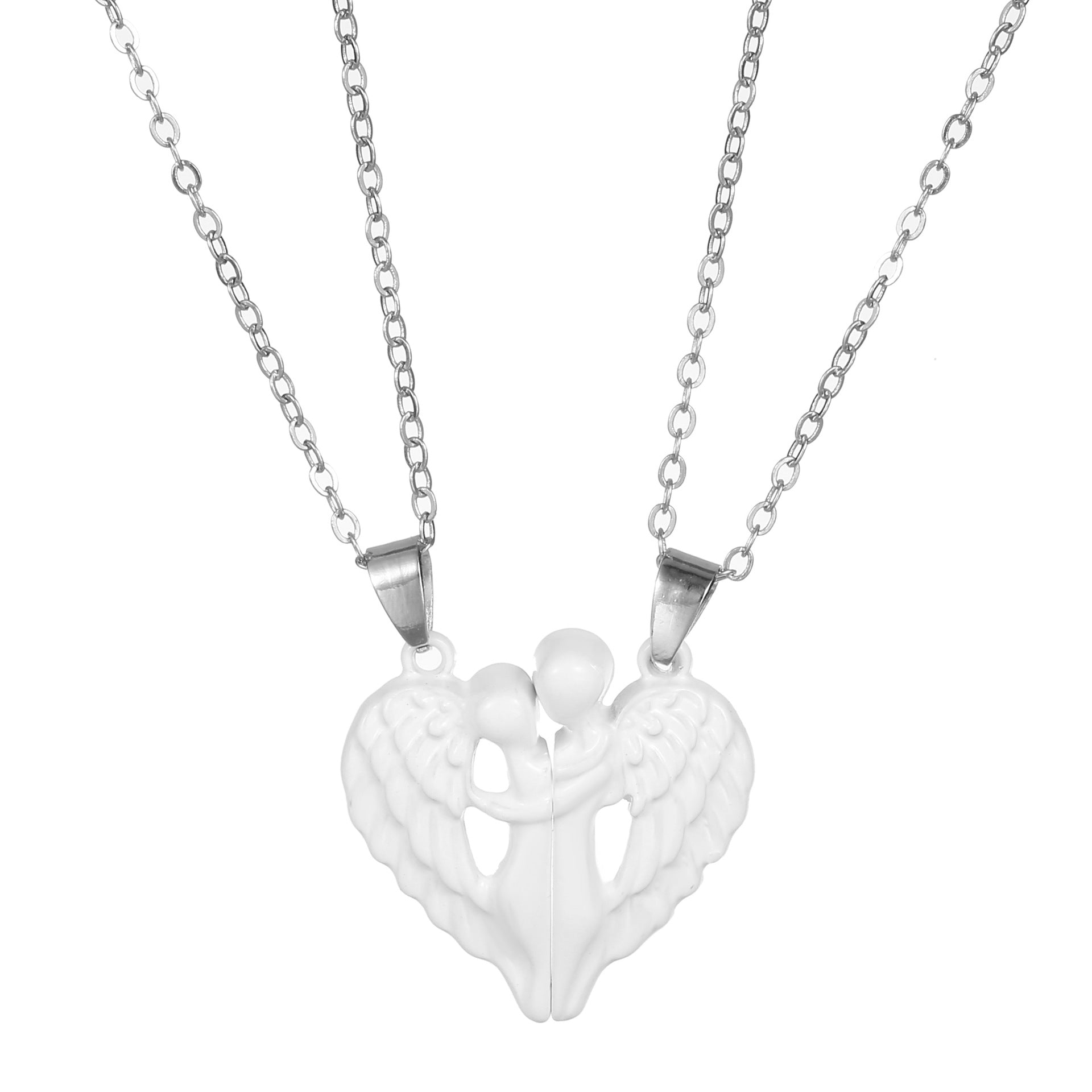 Wholesale  Angel wings magnet love pendant Valentine' s Day necklace clavicle chain
