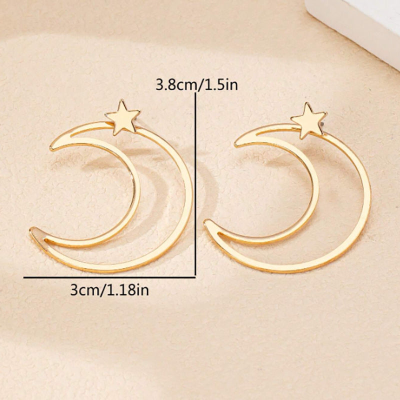 Wholesale Personalized Star and Moon Detachable Earrings
