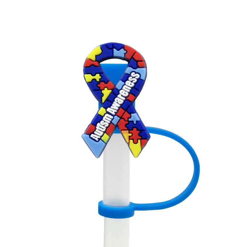 Wholesale 10pcs New Medical Dust Plug Cute Cartoon Straw Cover Straw Tube Cap ACC-SCR-YiBang003