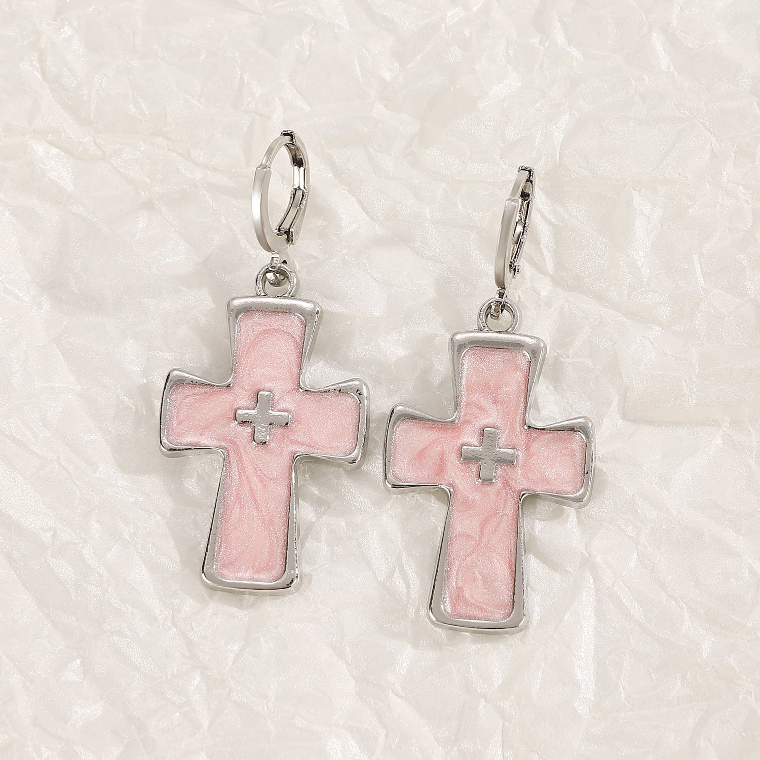 Wholesale Cross Silver Earrings ACC-ES-MY018