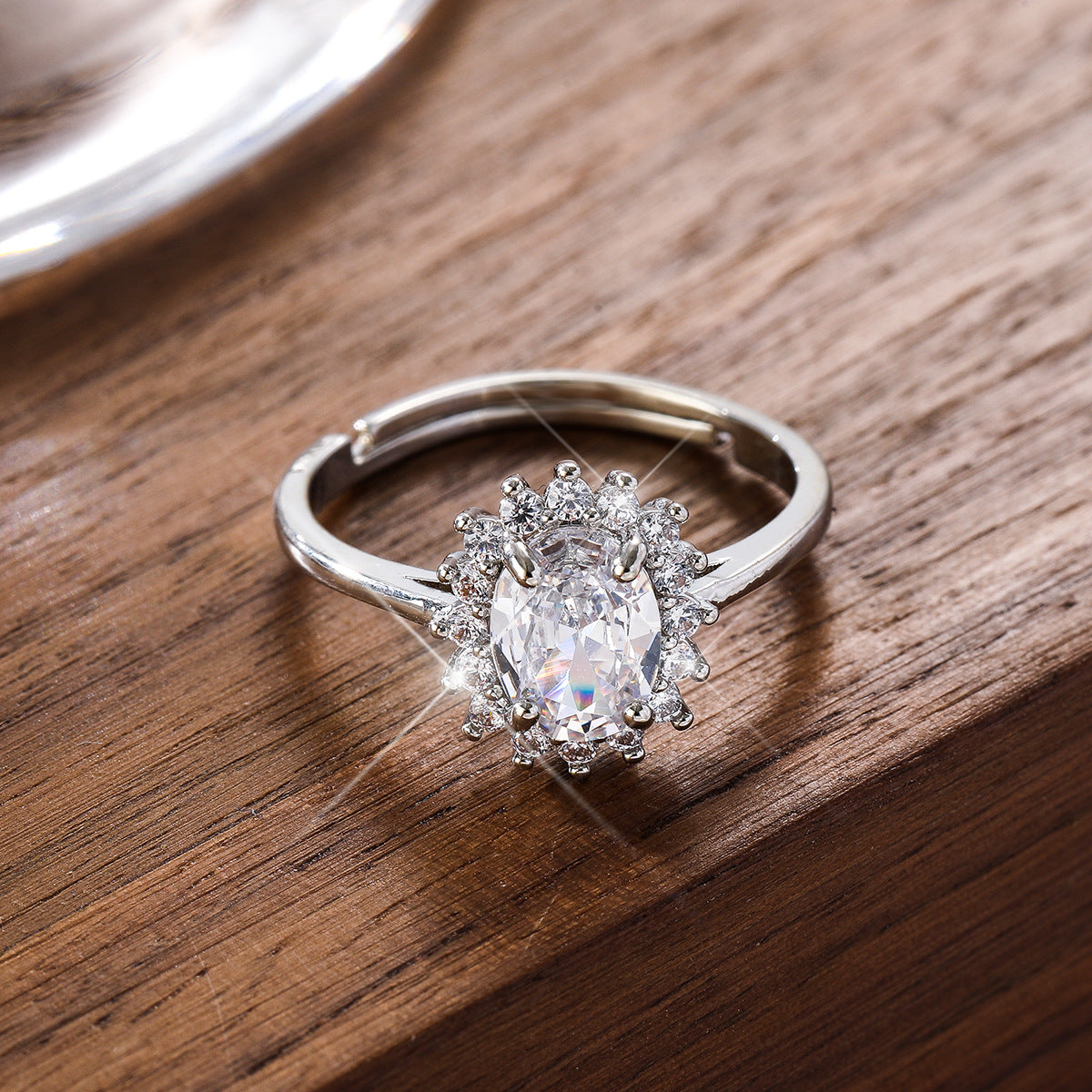 Wholesale Square zircon wedding ring round