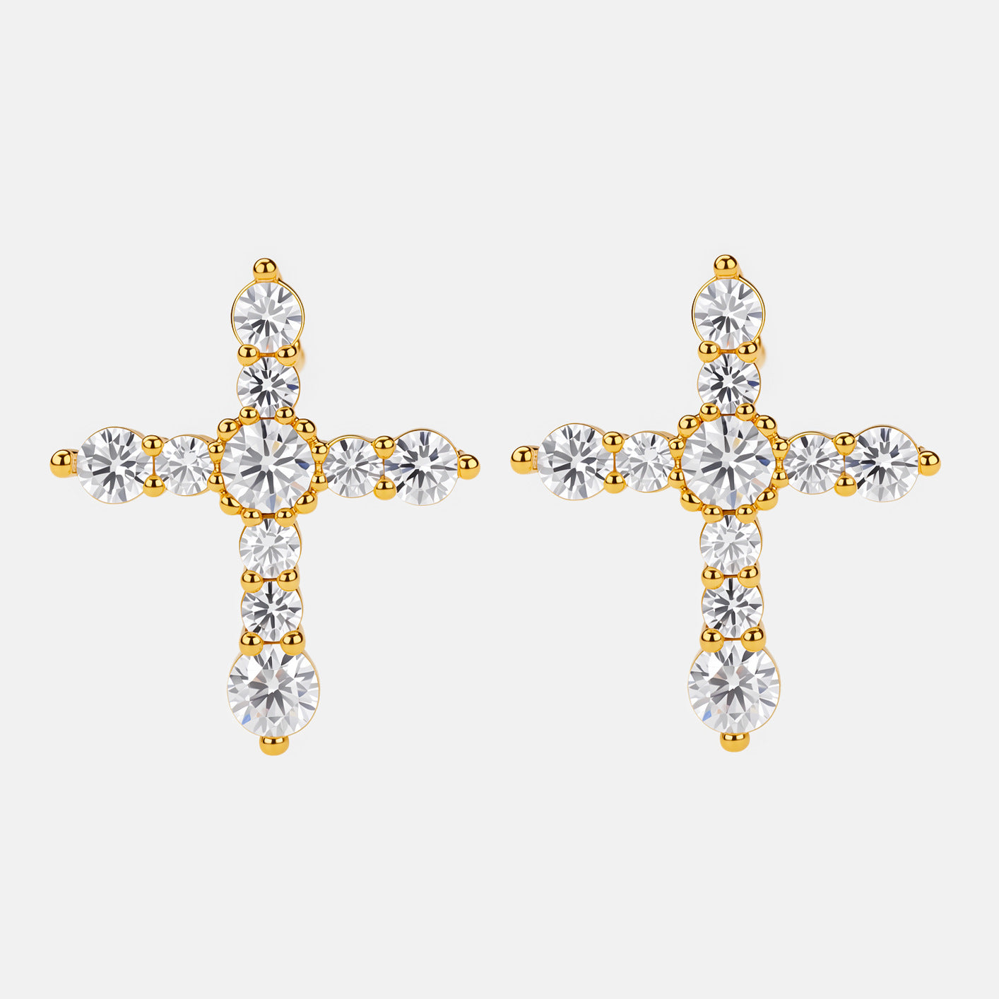 Wholesale Stylish Cross Zircon Earrings Copper Alloy Jewelry Accessory
